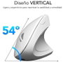 Subblim Glide Vertical Ergo Dual Ratón Ergonómico Blanco